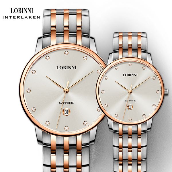 luxury couple watches for lovers quartz couples watch man and ladies lover hour stainelss steel crystal valentine's gift, Slivery;brown